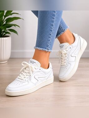 rag & bone White Leather Sneakers women’s size 38.5 (US 8)low top casual shoes